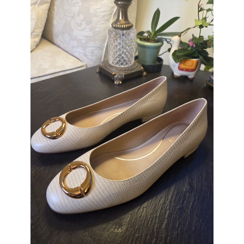 Cole Haan Women's Skylar Lizard Print Ballet Flats Oat W33470 Sz 8.5 NEW! $200 - Picture 2 of 12